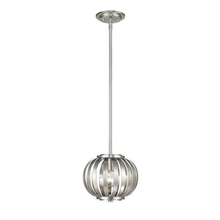Z-Lite Moundou 1 Light Mini Pendant, Brushed Nickel 438-8BN